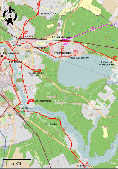 Berlin 2016 southeastern tram map
