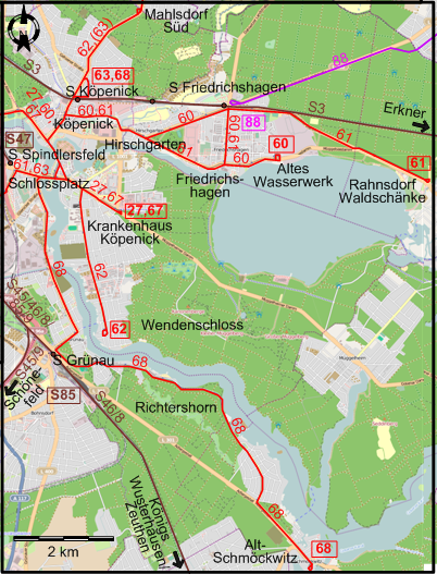 Berlin 2020 southeastern tram map