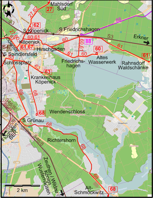 Berlin 2026 southeastern tram map