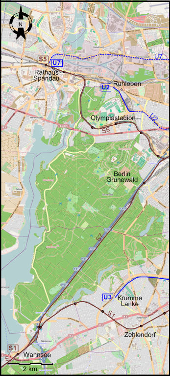 Berlin 2010 southern southwestern tram map