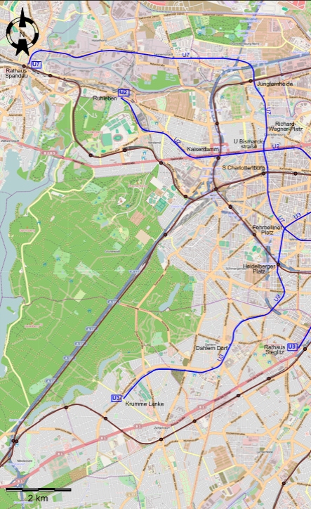 Berlin 2012 southern southwestern tram map