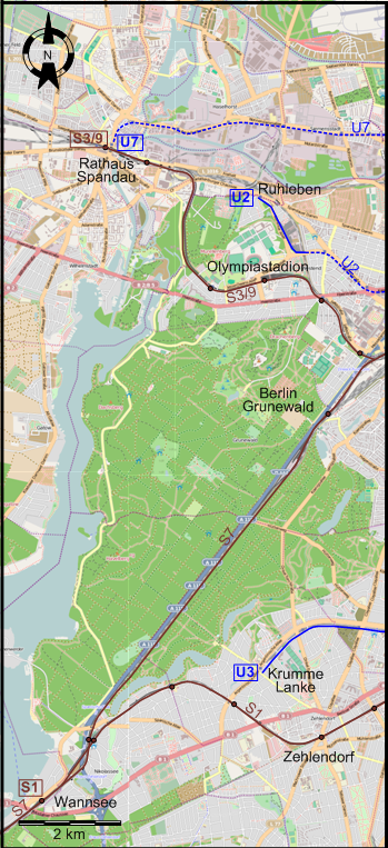 Berlin 2017 southern southwestern tram map