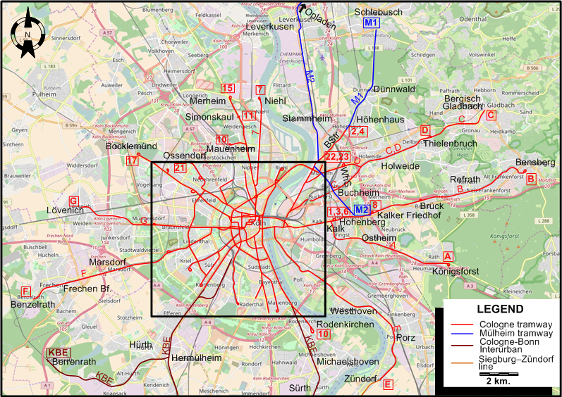 Cologne tram map 1929