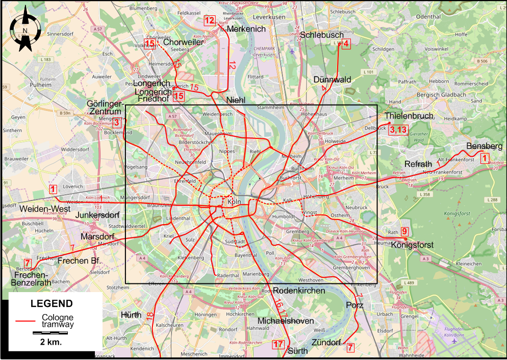 Cologne tram map 2025