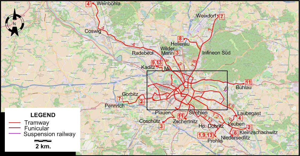 Dresden tram map 2025