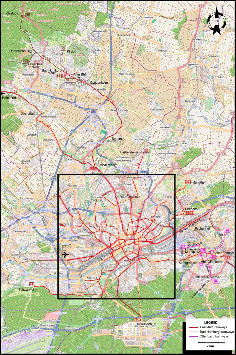 Frankfurt tram map 1929