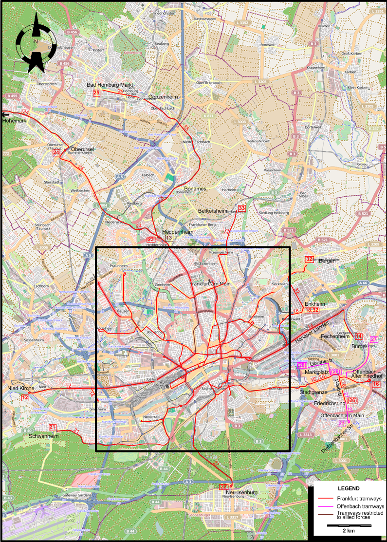 Frankfurt tram map