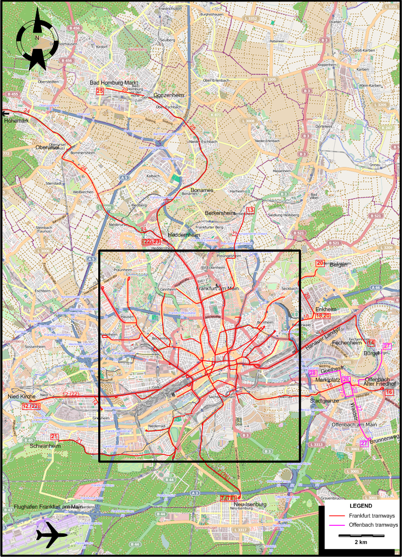 Frankfurt tram map