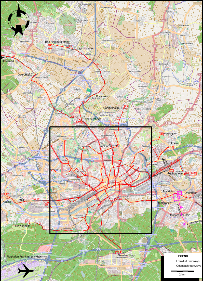 Frankfurt tram map