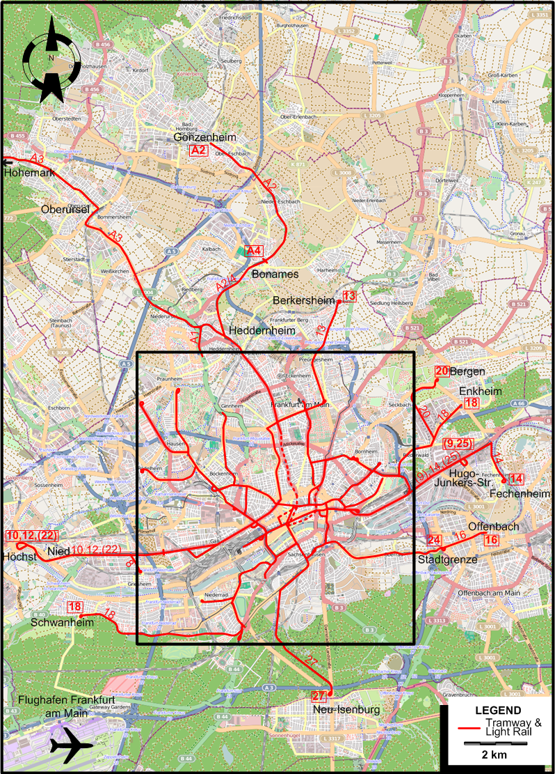 Frankfurt tram map