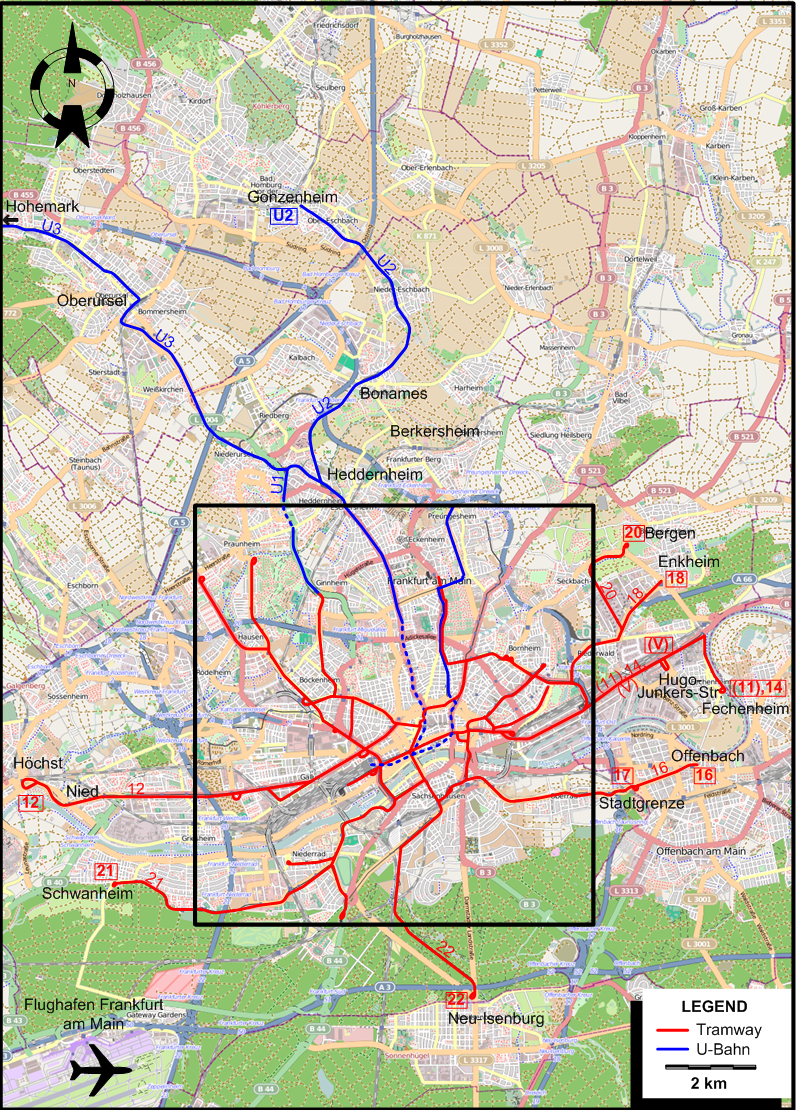 Frankfurt tram map