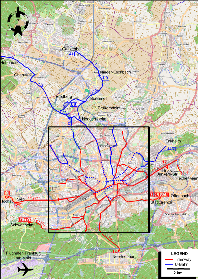 Frankfurt tram map