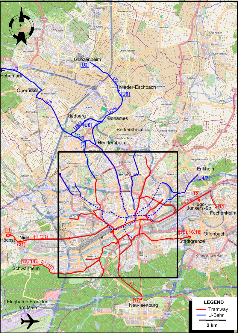 Frankfurt tram map