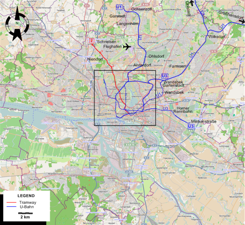 Hamburg tram map