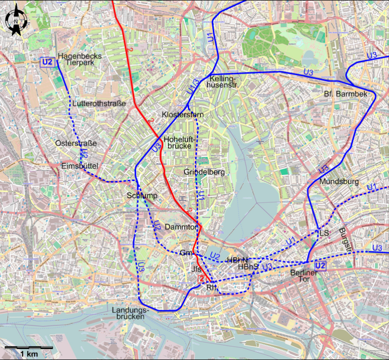 Hamburg tram map