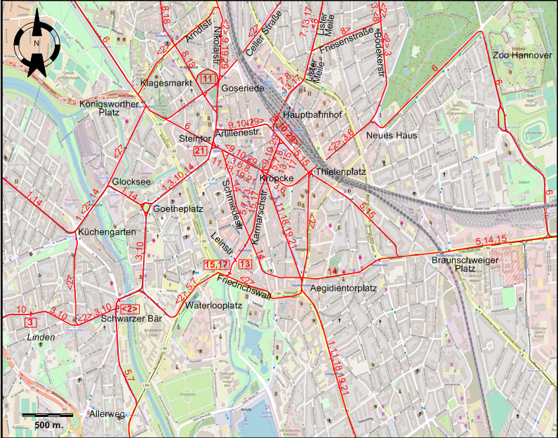 Hanover tram map