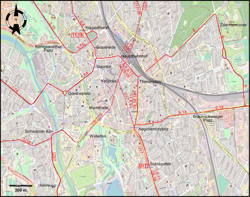 Hanover tram map