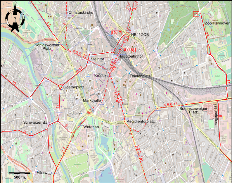 Hanover tram map