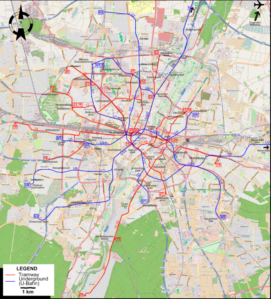 Munich tram map