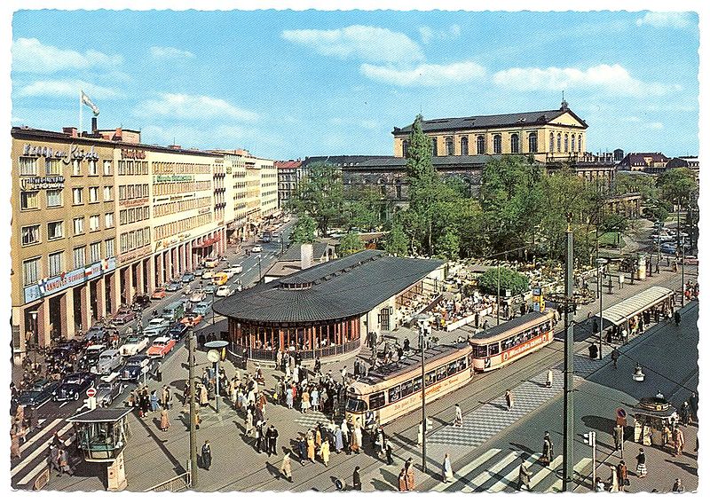 Hanover tram scene in the 1960s