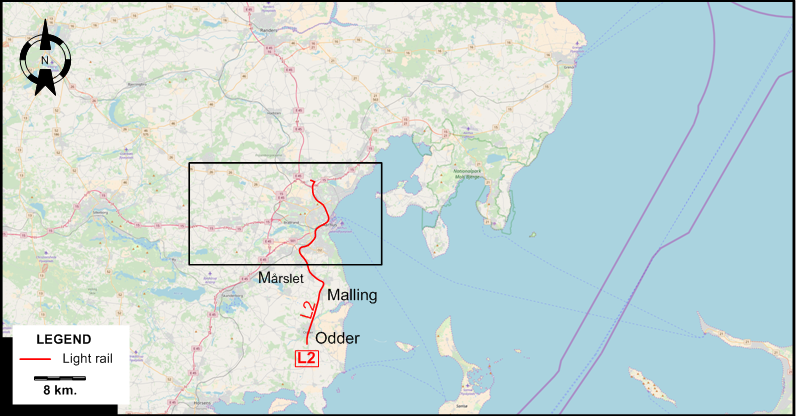 Aarhus 2018 tram map