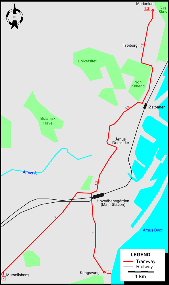 Århus 1971 tram map