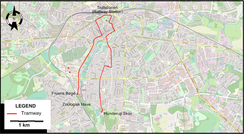 Odense 1952 tram map