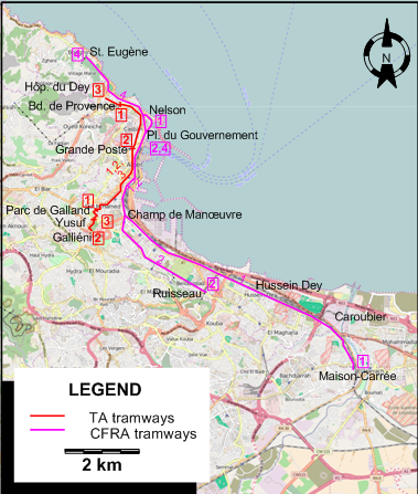 Algiers tram map 1946