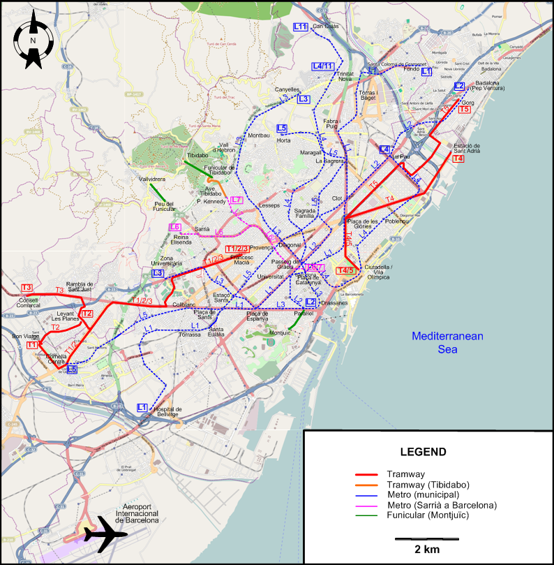 Barcelona 2007 tram map