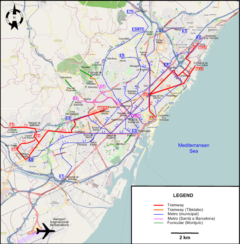 Barcelona 2008 tram map