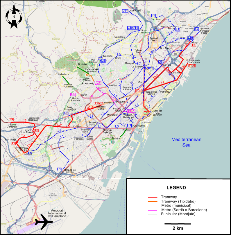 Barcelona 2012 tram map