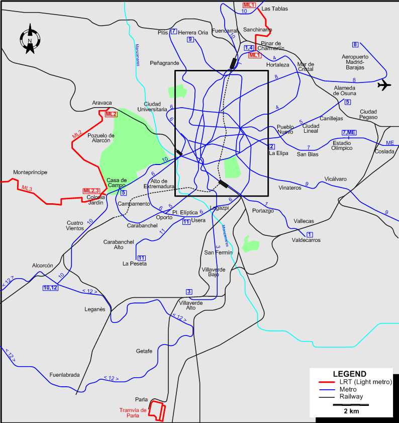 Madrid 2007 tram map