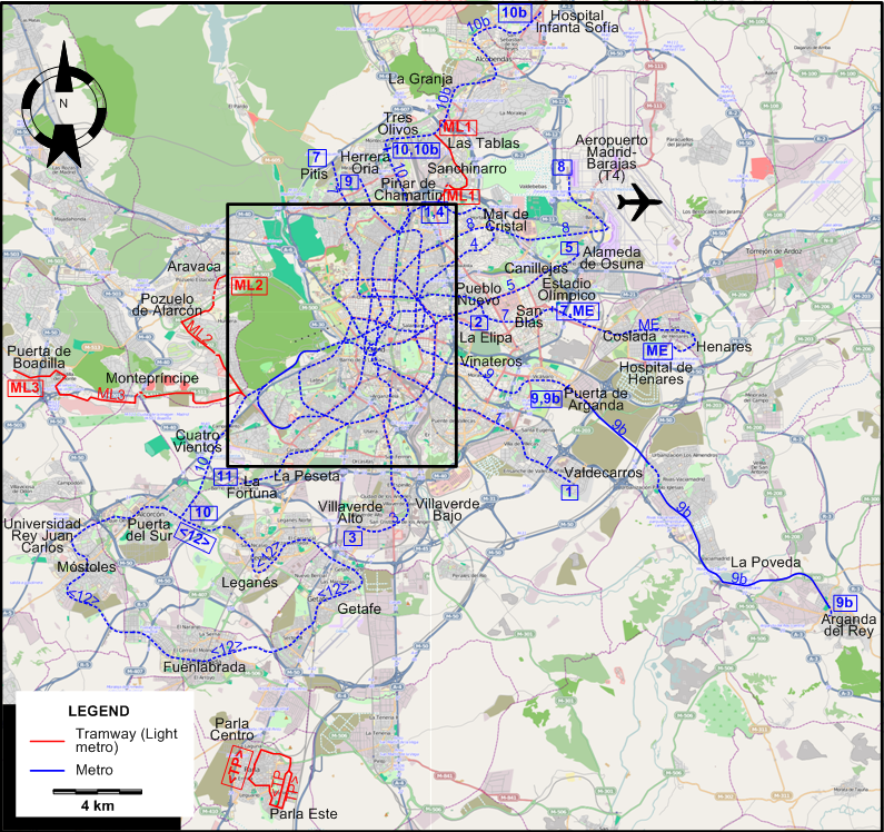 Madrid 2007 tram map