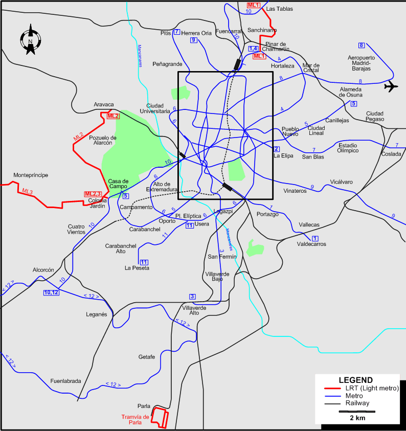 Madrid 2008 tram map