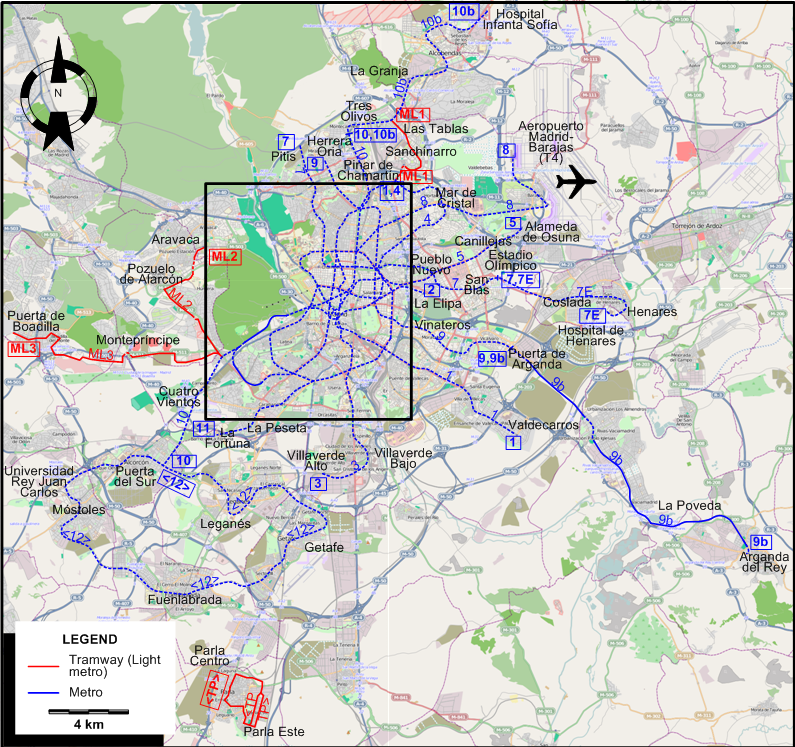 Madrid 2010 tram map