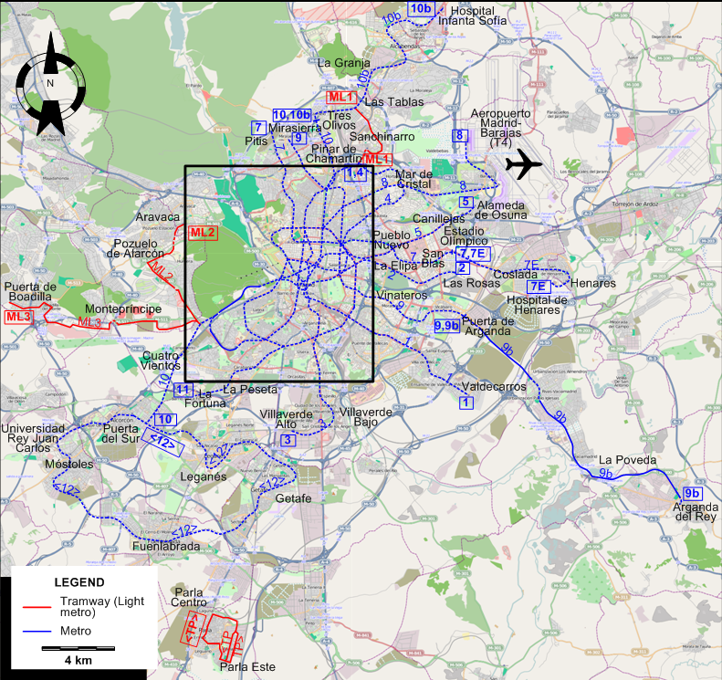 Madrid 2011 tram map