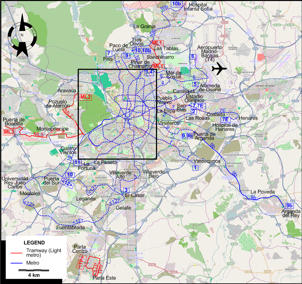 Madrid 2025 tram matro map