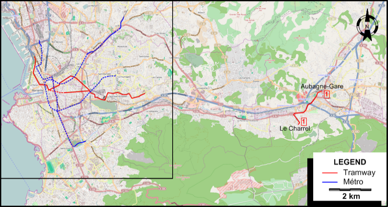 Marseille region tram map 2014