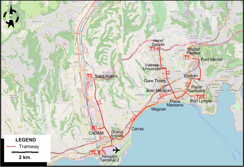 Nice tram map 2025