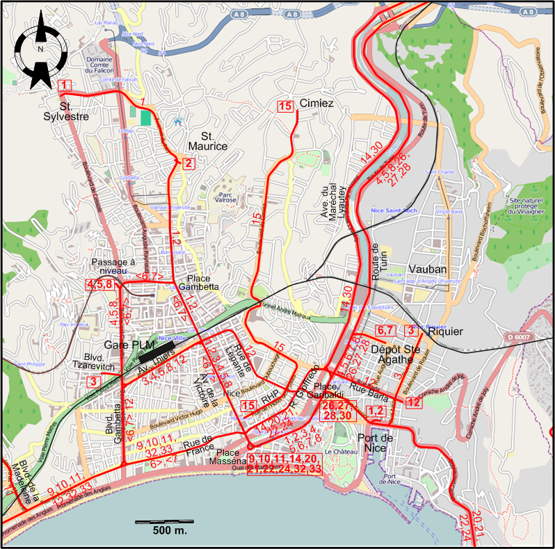 Nice 1925 tram map