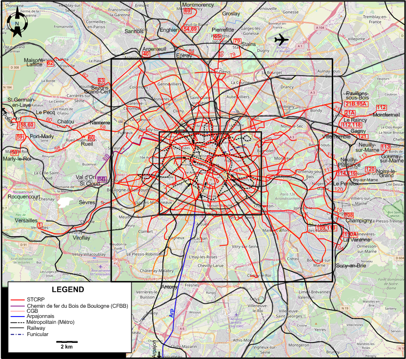 Paris 1921 tram map