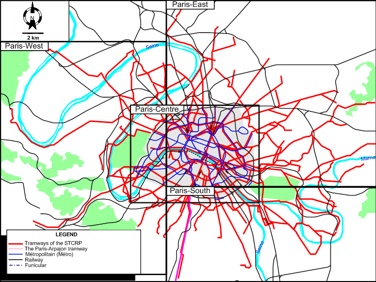 Paris 1933 tram map