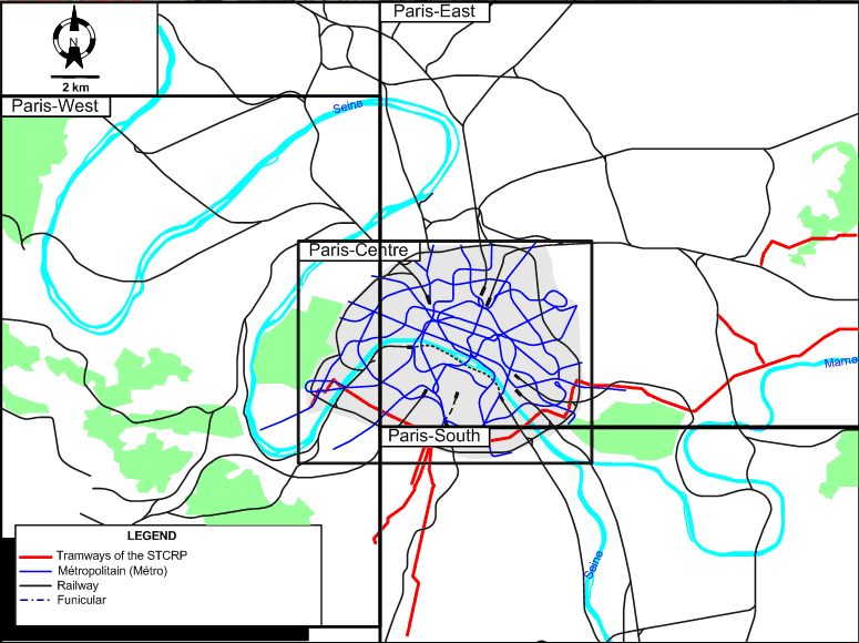 Paris 1937 tram map