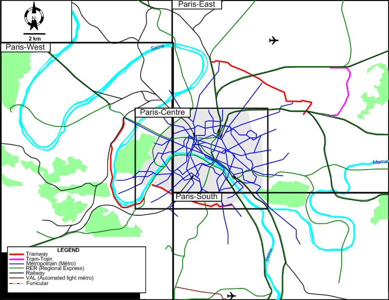Paris 2007 tram map