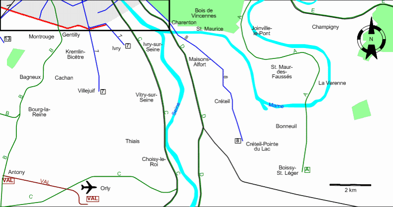 Paris 2007 southern suburbs tram map