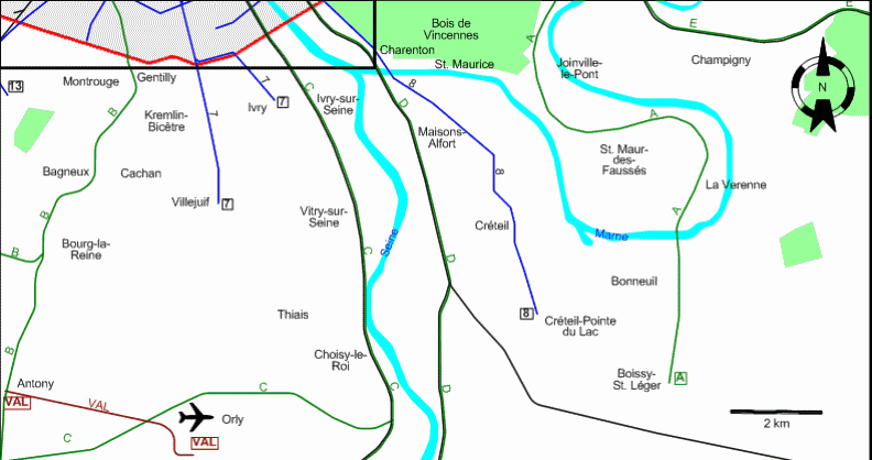 Paris 2007 southern suburbs tram map