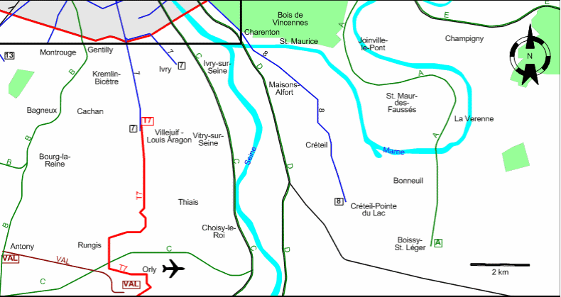 Paris 2013 southern suburbs tram map