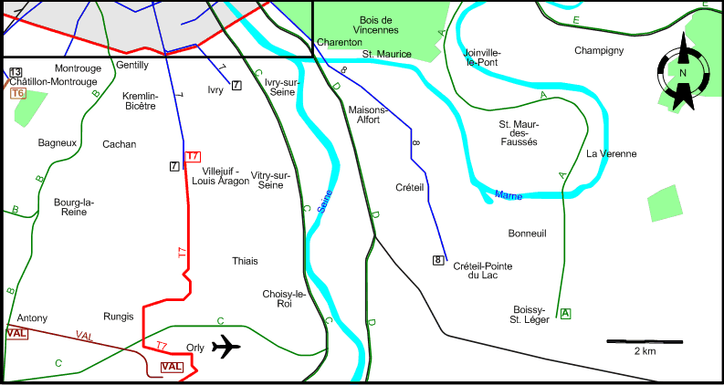 Paris 2013 southern suburbs tram map