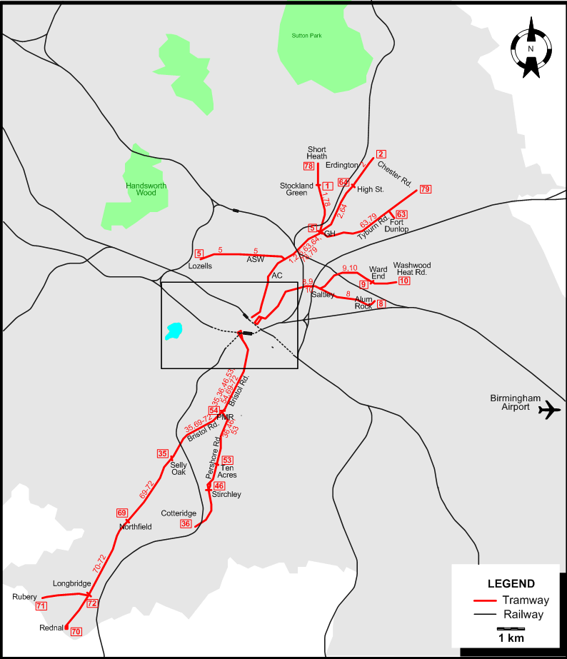 Birmingham1950 tram map