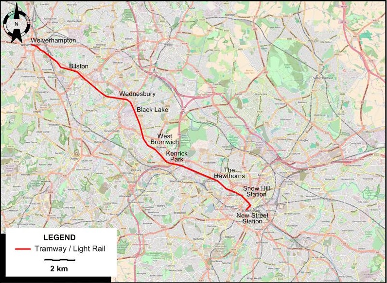 Birmingham 2016 tram map